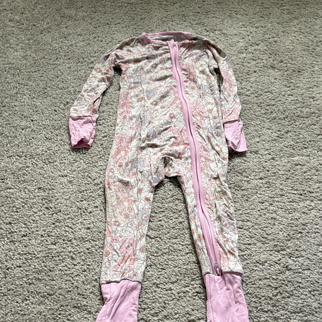 Caden Lane Pink Floral Kids Pajamas — image 2 of 4